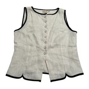 VRG GRL Piper Linen Top in White